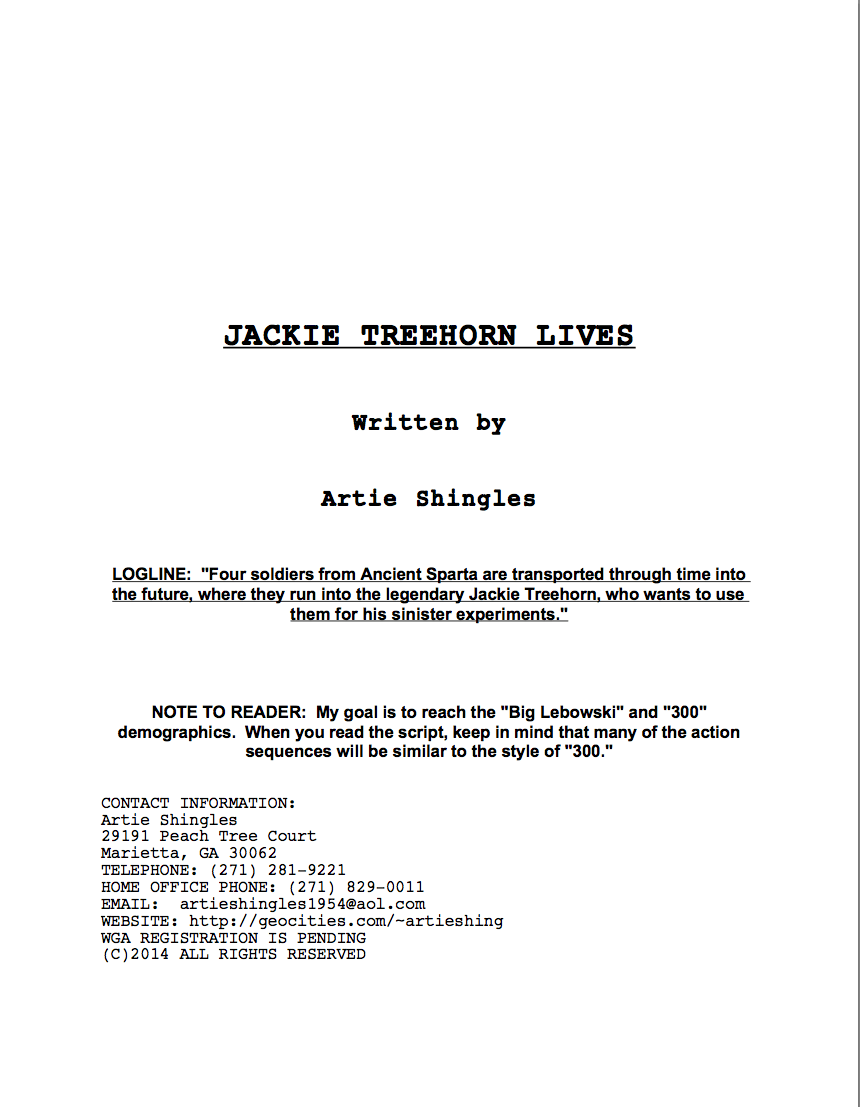 screenplay logline examples