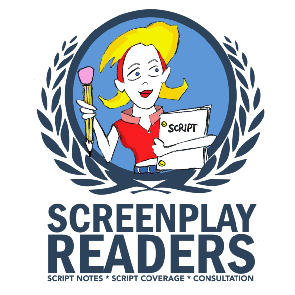 Large Screenplay Readers logo with laurel leaves