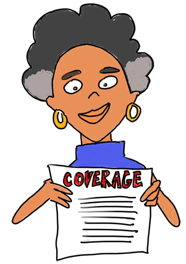cartoon of a woman literary agent reading a screenplay coverage
